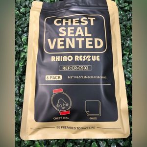 RHINO REScUE Vent Chest Seal, Emergency Trauma Dressing, Wound Care 6 Co…